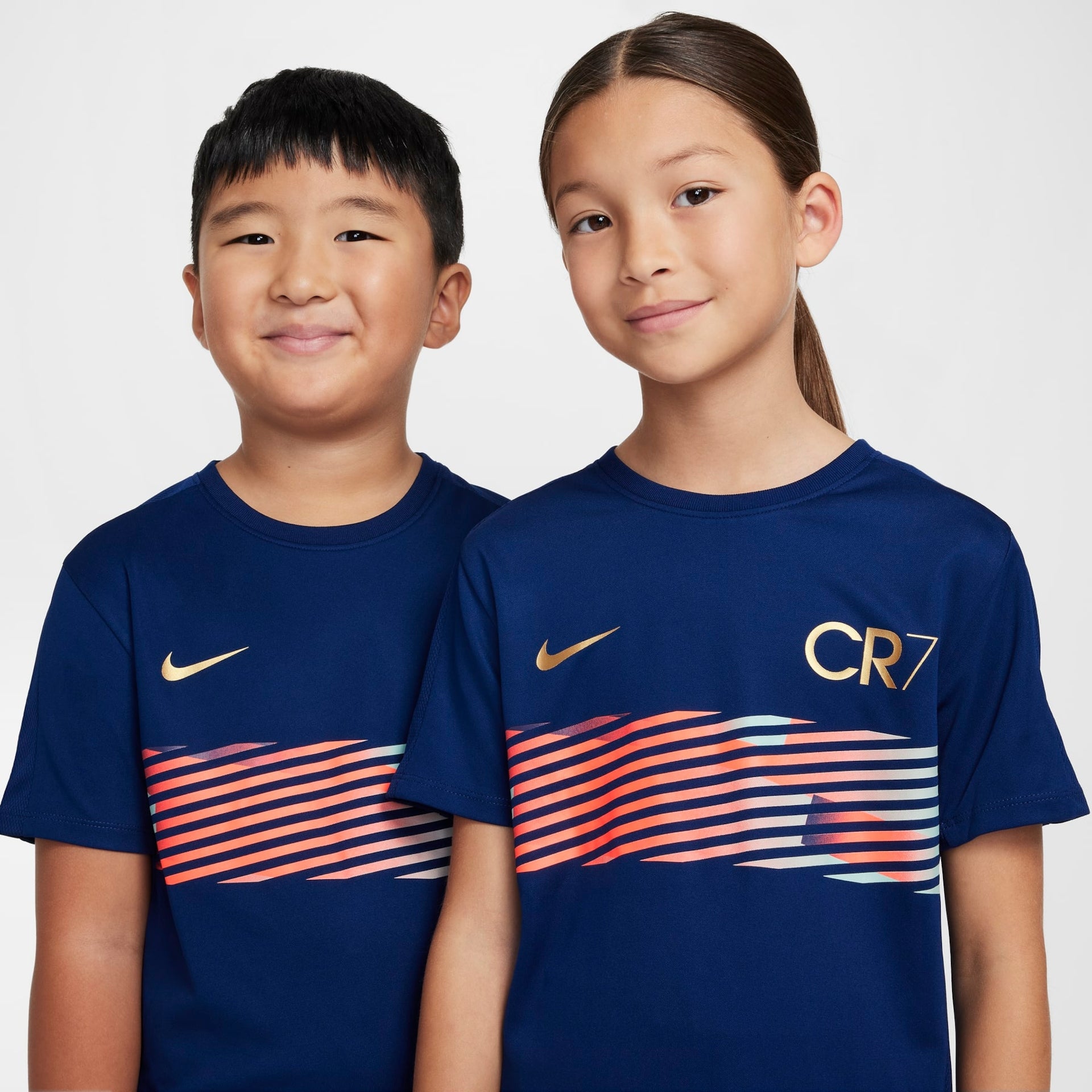 Camiseta Nike Dri-FIT CR7 Academy Infantil Azul