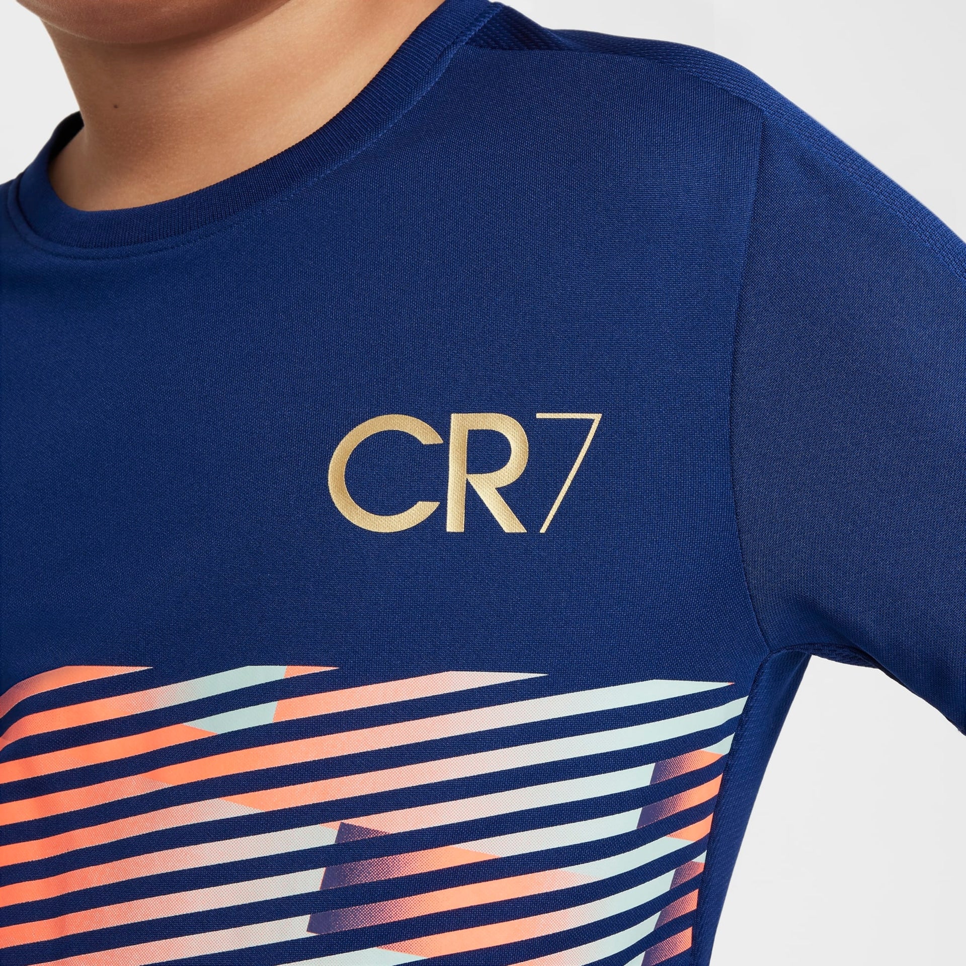 Camiseta Nike Dri-FIT CR7 Academy Infantil Azul