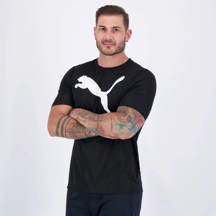 Camiseta M/C Ess Puma Logo Poly Tee M