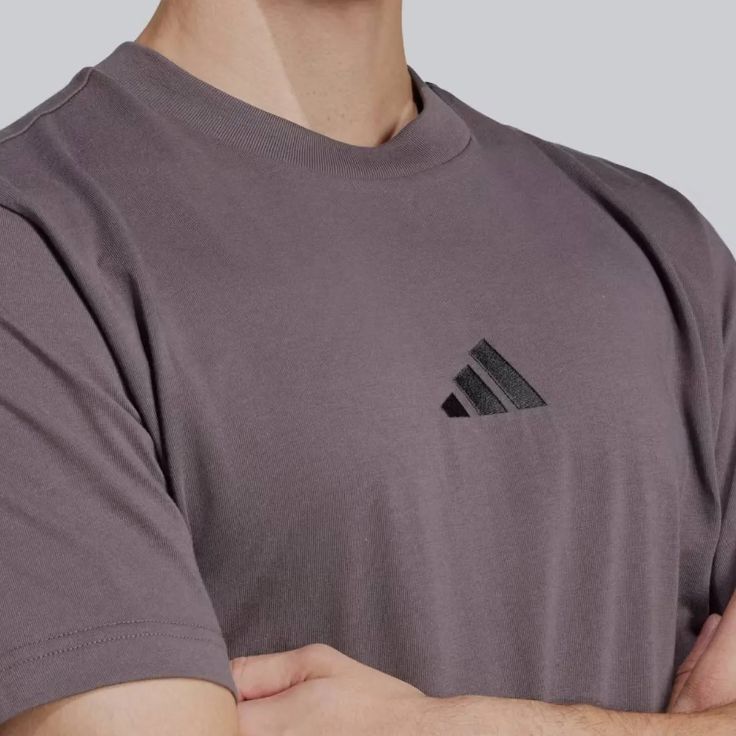 Camiseta Masculina Adidas 3 Stripes Cinza/Preto