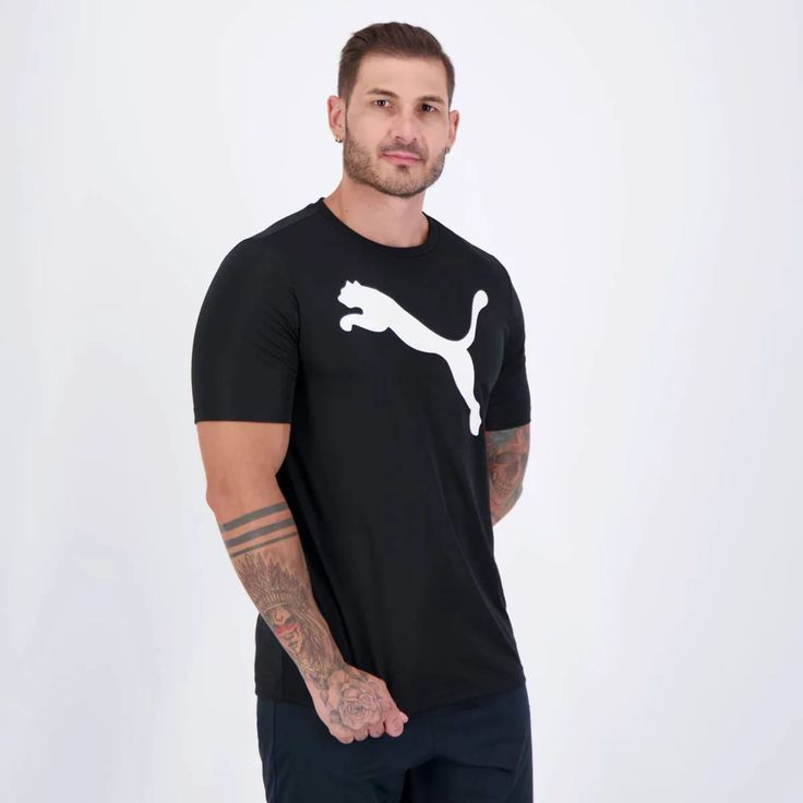 Camiseta M/C Ess Puma Logo Poly Tee M