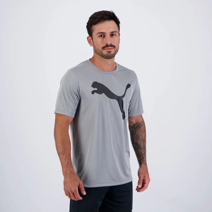Camiseta M/C Ess Puma Logo Poly Tee M Cool