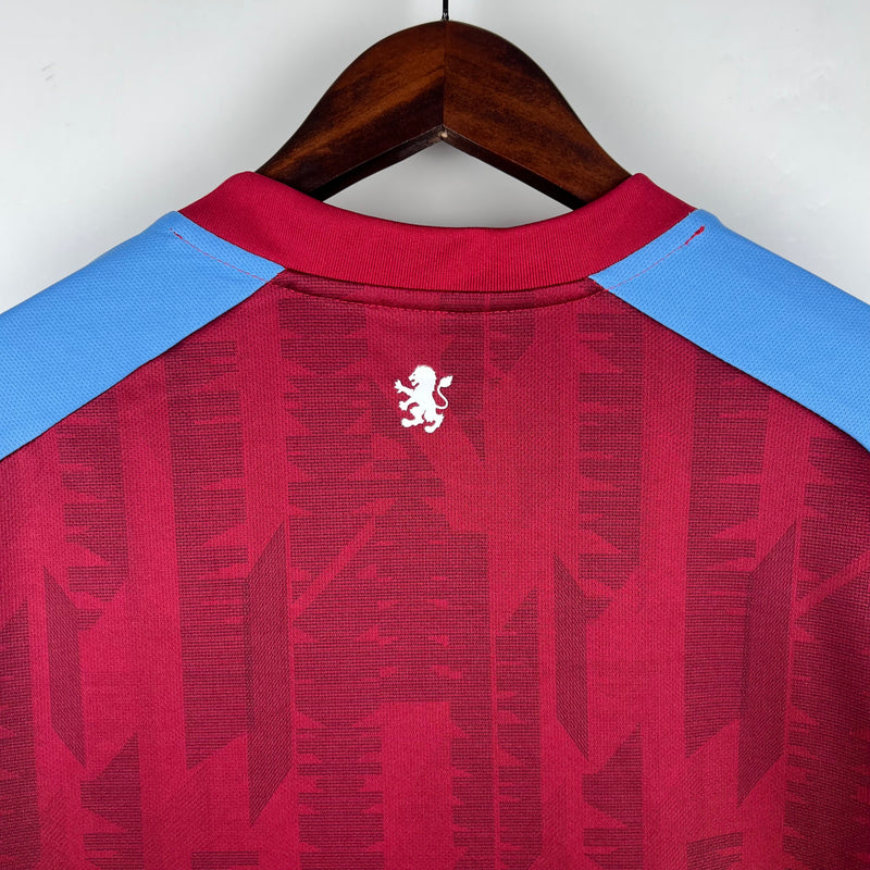 Camisa Aston Villa I 23/24 - Azul e Vermelho