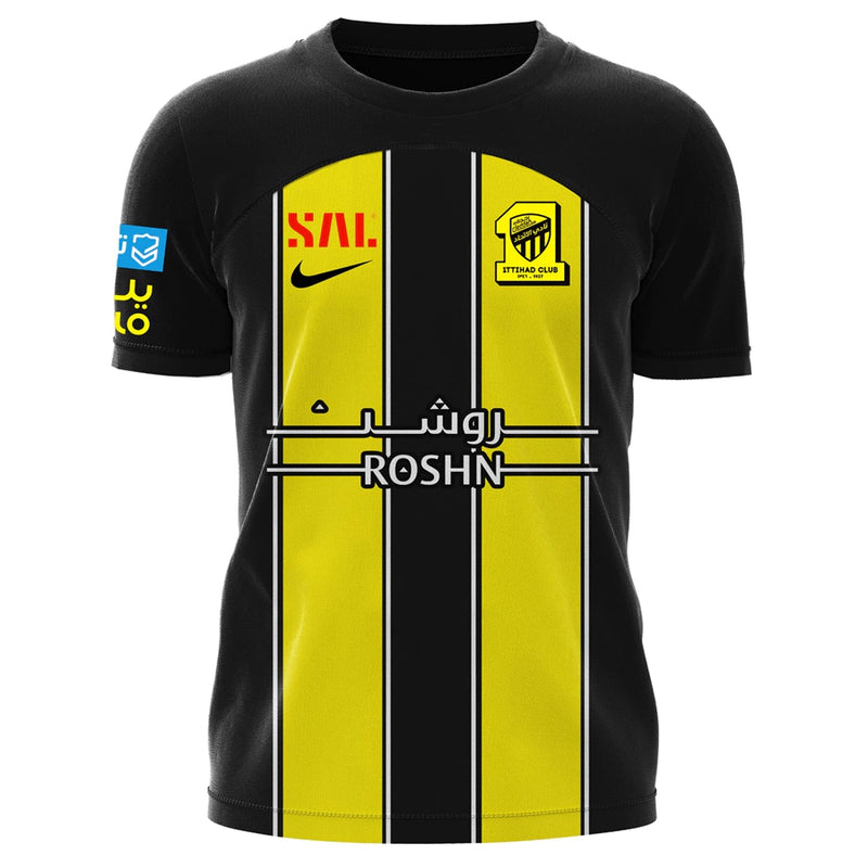 Camisa Al-Ittihad I 23/24 Nike - Preto e Amarelo