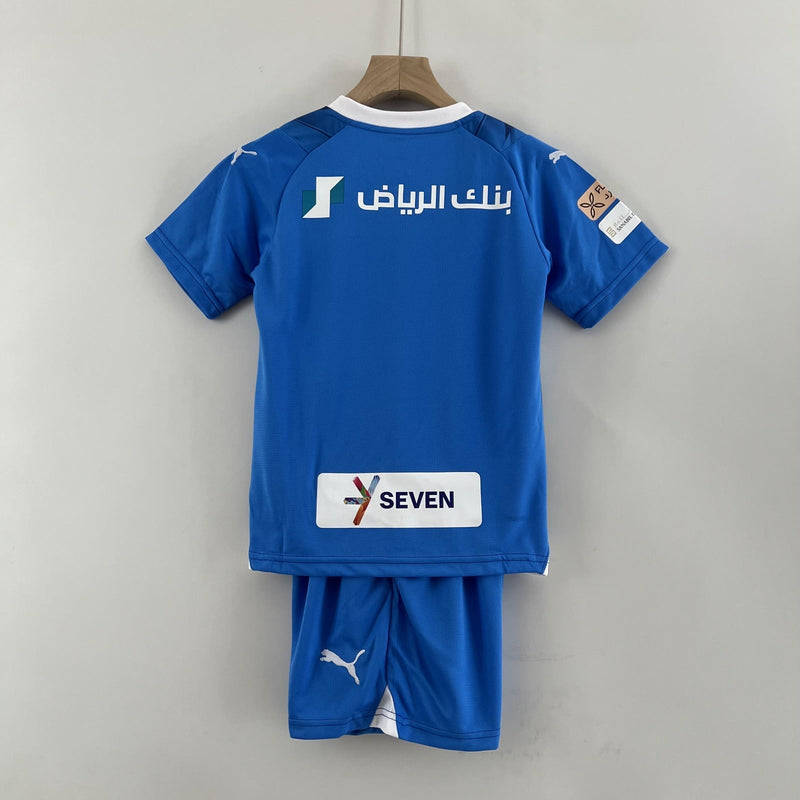 Estoque - Kit Infantil Al Hilal 23/24 Puma - Azul ( NEYMAR JR 10 )