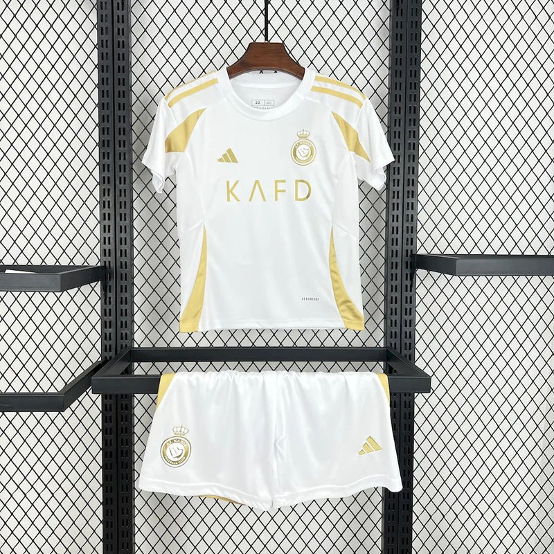 Kit Infantil Al Nassr 24/25 Adidas - Branco e Dourado