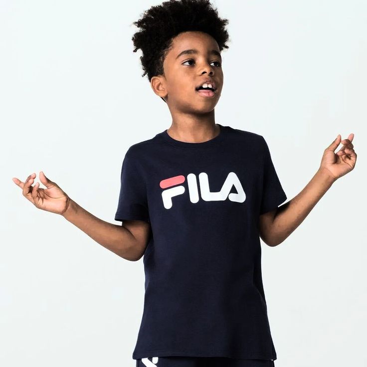Camiseta Juv. Fila Letter Premium Azul