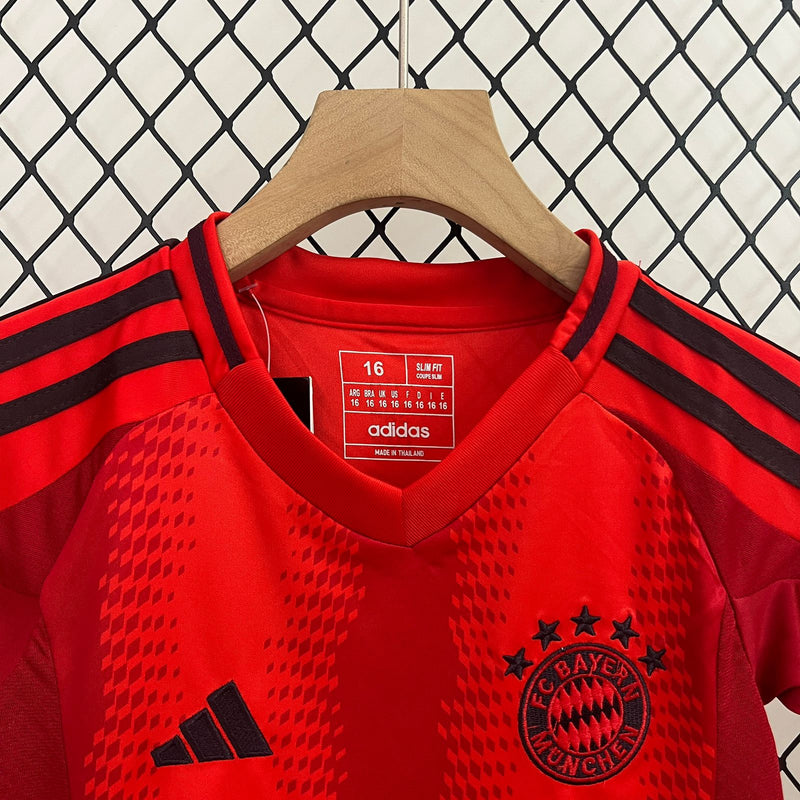 Kit Infantil Bayern de Munique 24/25 Adidas - Vermelho e Preto