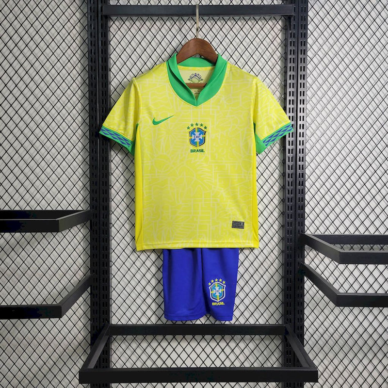 Kit Infantil Brasil 24/25 Adidas - Amarelo