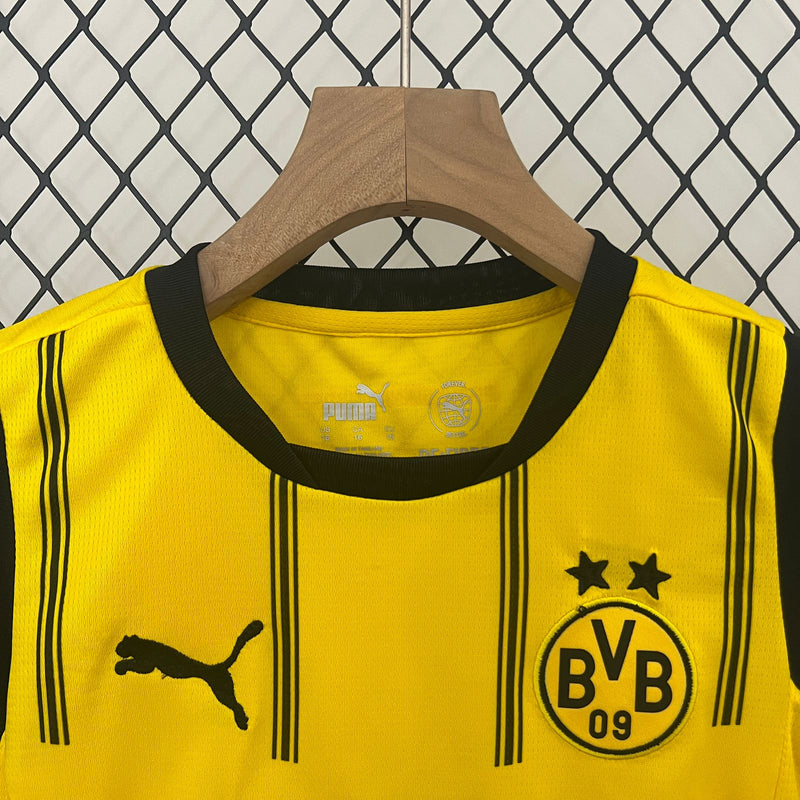 Estoque - Kit Infantil Borussia Dortmund 24/25 Puma - Amarelo e Preto