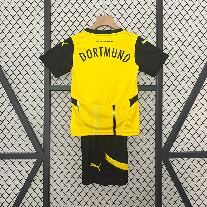 Estoque - Kit Infantil Borussia Dortmund 24/25 Puma - Amarelo e Preto