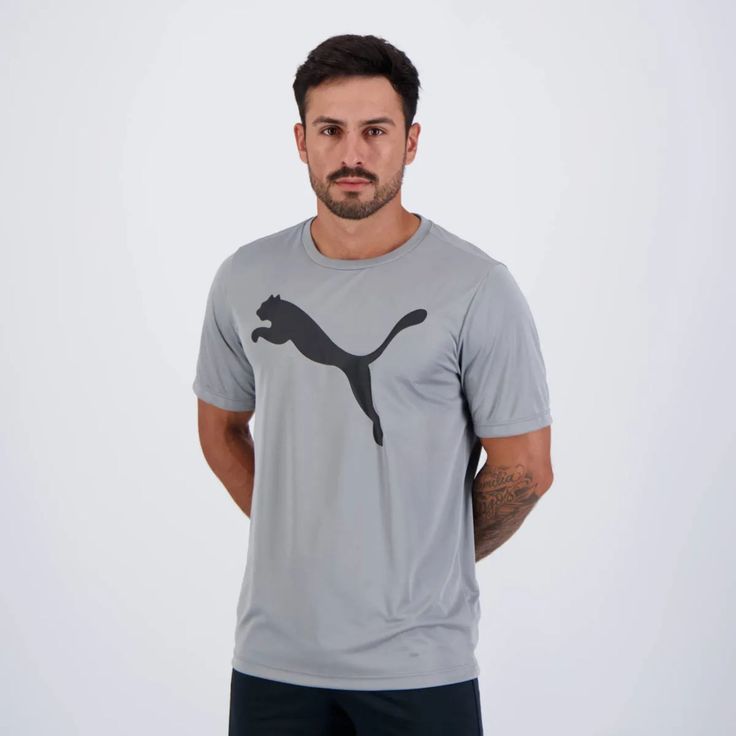 Camiseta M/C Ess Puma Logo Poly Tee M Cool