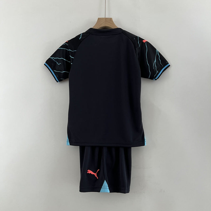 Kit Infantil Manchester City II 23/24 Puma - Preto