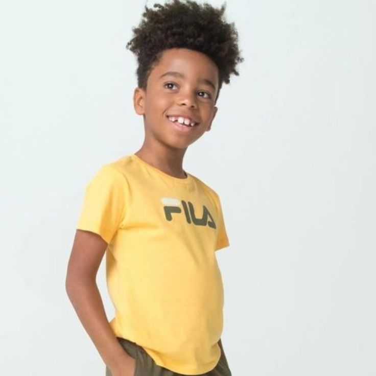 Camiseta Juv. Fila Letter Premium Amarelo