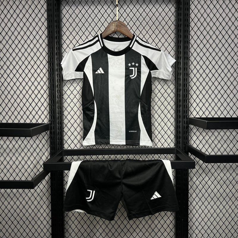 Kit Infantil Juventus 24/25 Adidas - Preto e Branco