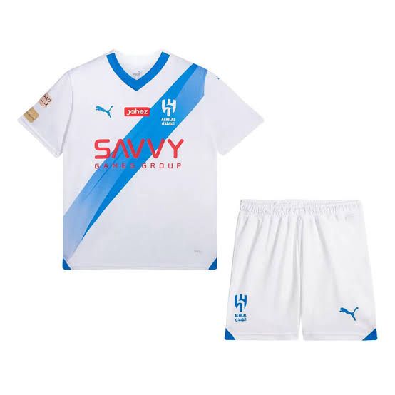 Kit Infantil Al Hilal II 23/24 Puma - Branco e Azul