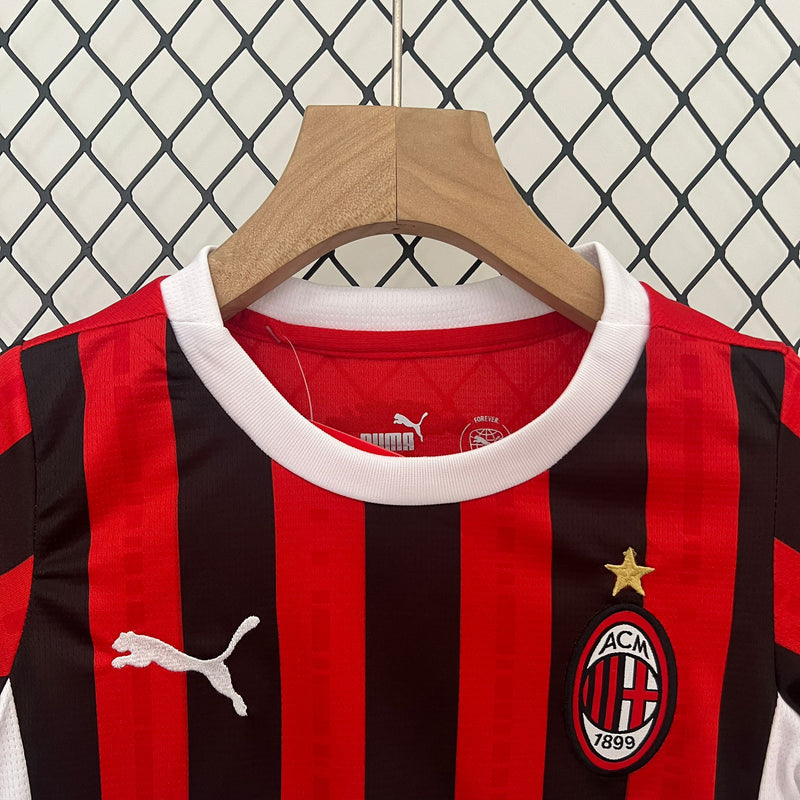 Kit Infantil Milan 24/25 Puma - Vermelho e Preto