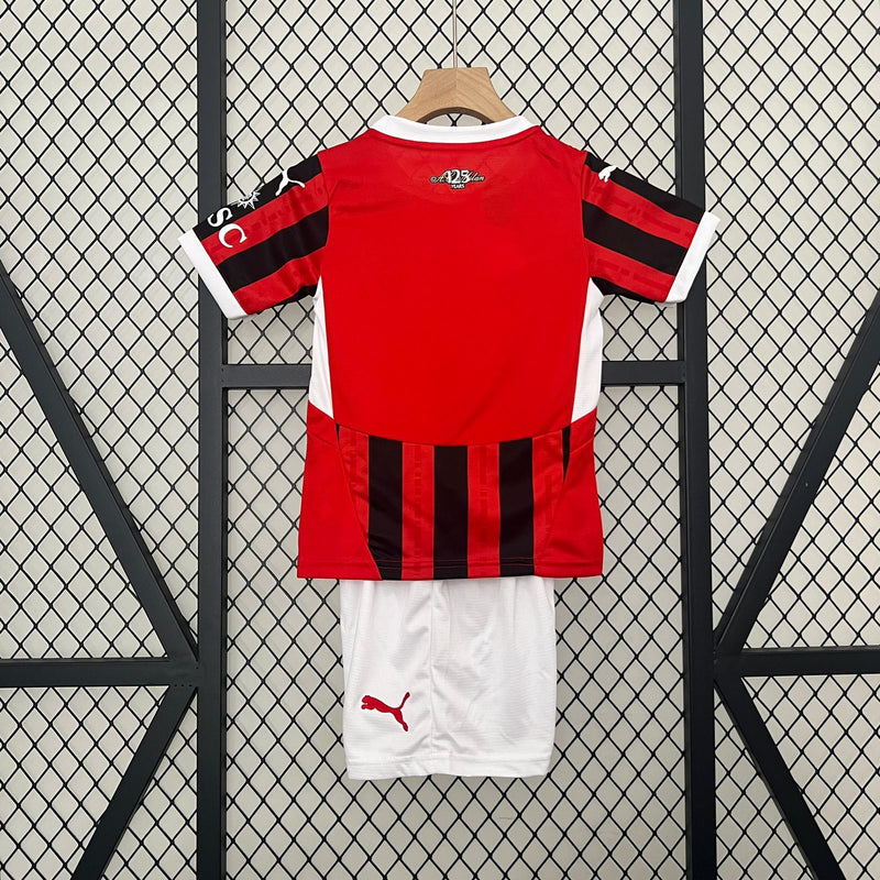 Kit Infantil Milan 24/25 Puma - Vermelho e Preto