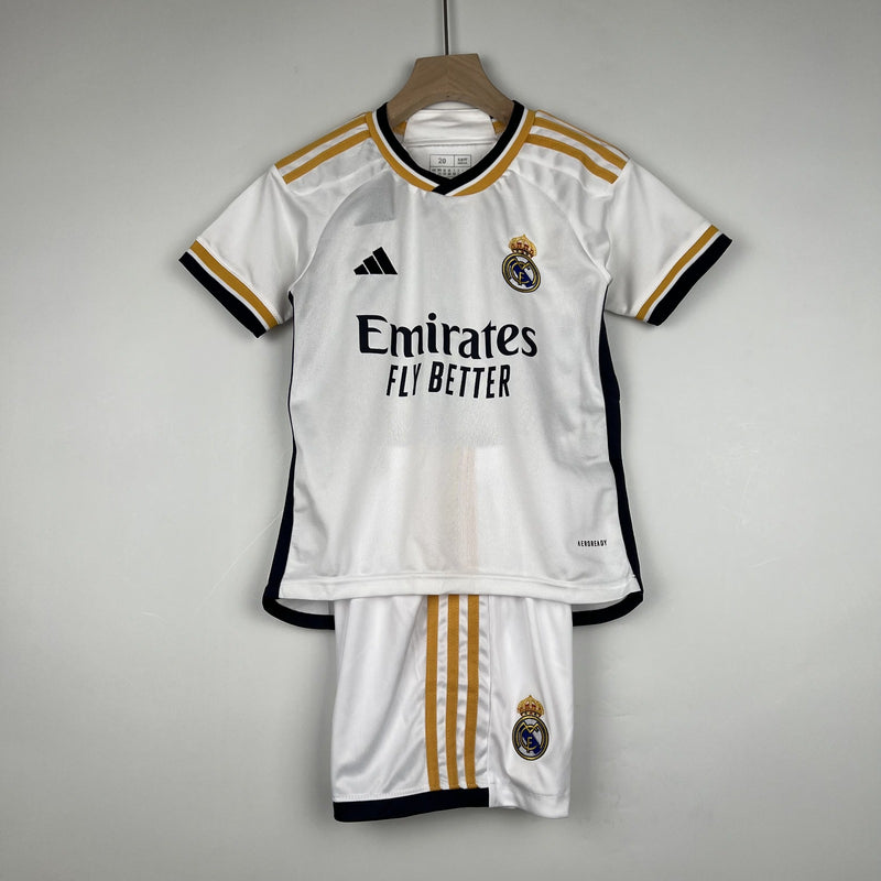 Kit Infantil Real Madrid I 23/24 Adidas - Branco