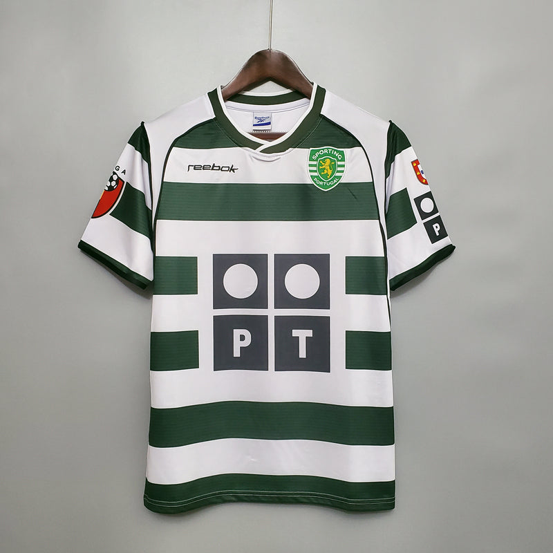 Camisa Sporting Retrô 01/03 Rebook - Verde e Branca