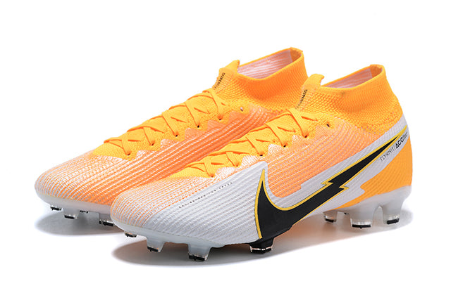 Chuteira Campo Nike Superfly 7 Elite SE FG Branco e Laranja - Cano Alto