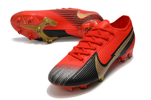 Chuteira Campo Nike Mercurial Vapor 13 Elite FG Red/Black/Gold - Low