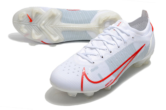 Chuteira Campo Nike Mercurial Vapor 14 Elite FG Branco e Vermelho - Low