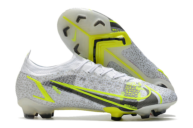 Chuteira Campo Nike Mercurial Vapor 14 Elite FG Cinza e Verde - Low