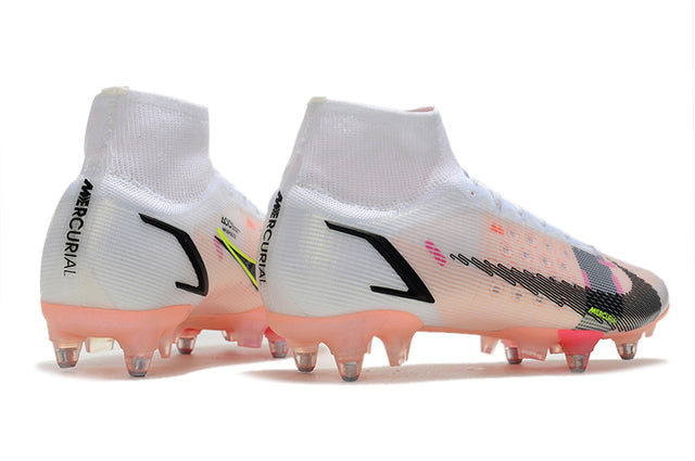 Chuteira Campo Nike Mercurial Superfly VIII Elite SG PRO Anti Clog Branco - Cano Alto