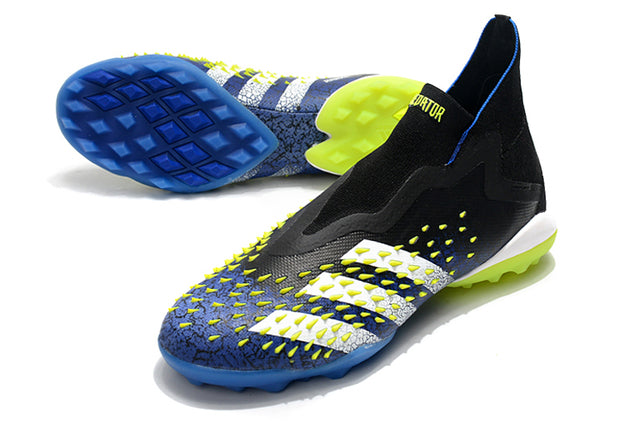 Chuteira Society Adidas Predator Freak + FG Black/Blue - Cano Alto