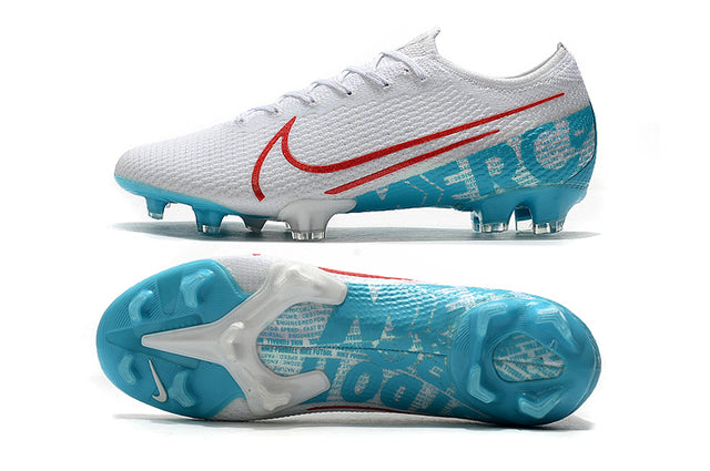 Chuteira Campo Nike Mercurial Vapor 13 Elite FG Azul e Branco - Low