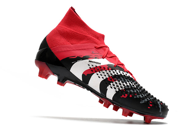 Chuteira Campo Adidas Predator Mutator .1 FG Black/Red/White - Cano Alto