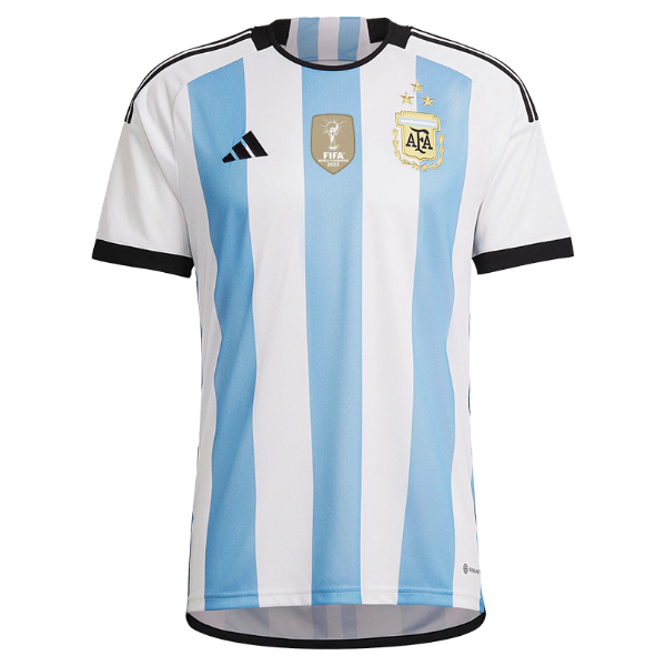 Camisa Seleção da Argentina I [Patch Copa do Mundo] 2022 Adidas - Azul e Branca