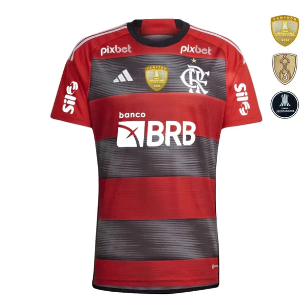 Camisa Flamengo I [Com Patrocínio] 23/24 Adidas - Rubro Negro