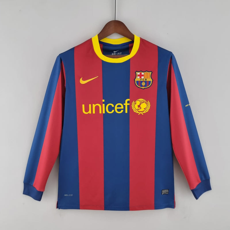 Camisa Manga Longa Barcelona 10/11 Nike - Grená