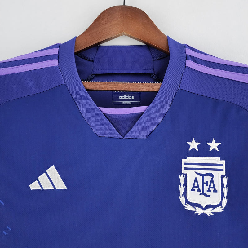 Camisa Seleção da Argentina II [Com Patch Copa do Mundo] 2022 Adidas - Roxo