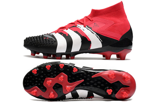 Chuteira Campo Adidas Predator Mutator .1 FG Black/Red/White - Cano Alto