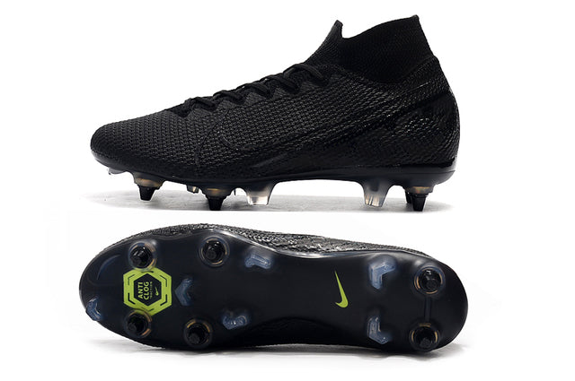 Chuteira Campo Nike Mercurial Superfly 7 Elite SG-PRO Anti Clog All Black - Cano Alto