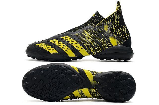 Chuteira Society Adidas Predator Freak + FG Black/Yellow - Cano Alto