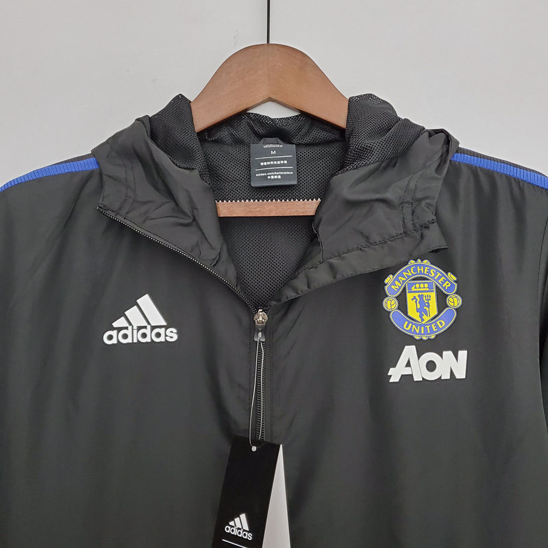 Corta-vento Manchester United 21/22 Adidas - Preto e Azul