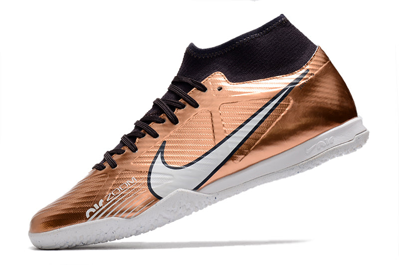 Chuteira Futsal Nike Air Zoom Superfly 9 TF - Bronze - Cano Alto