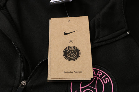 Conjunto PSG 21/22 Preta e Rosa - Nike - Com Ziper