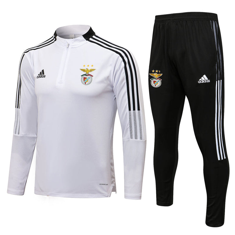 Conjunto Benfica 21/22 Branca - Adidas - Com Ziper