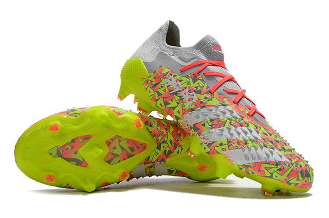 Chuteira Campo Adidas Predator Freak .1 FG Clear Grey/White/Solar Yellow - Low