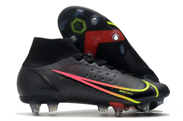 Chuteira Campo Nike Mercurial Superfly VIII Elite SG PRO Anti Clog Black/Yellow - Cano Alto